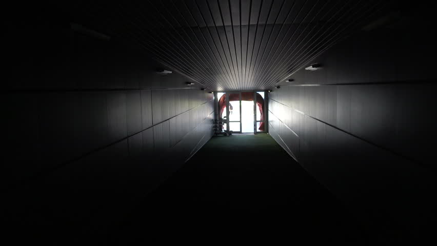 Movement on a dark tunnel to the light