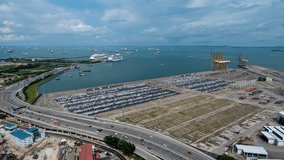 Container terminal time lapse video at Singapore. - Powered by Shutterstock - Get 15% off with code: PIKWIZARD15