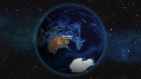 AUSTRALIA SYDNEY ZOOM IN FROM SPACE