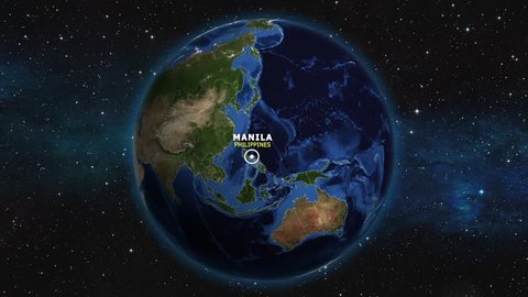 PHILIPPINES MANILA ZOOM IN FROM SPACE