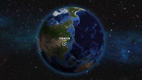CHINA TIANJIN ZOOM IN FROM SPACE