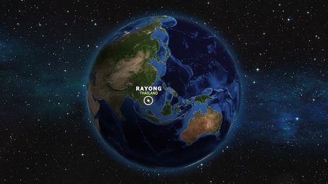 THAILAND RAYONG ZOOM IN FROM SPACE