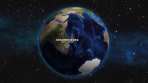 SOUTH AFRICA JOHANNESBURG ZOOM IN FROM SPACE