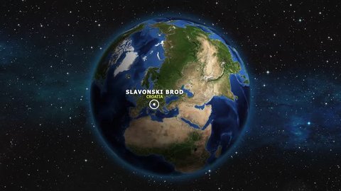 CROATIA SLAVONSKI BROD ZOOM IN FROM SPACE