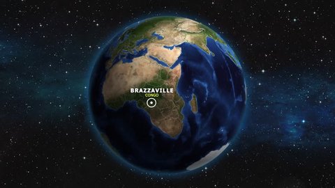 CONGO BRAZZAVILLE ZOOM IN FROM SPACE