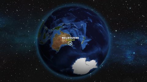 AUSTRALIA MELBOURNE ZOOM IN FROM SPACE