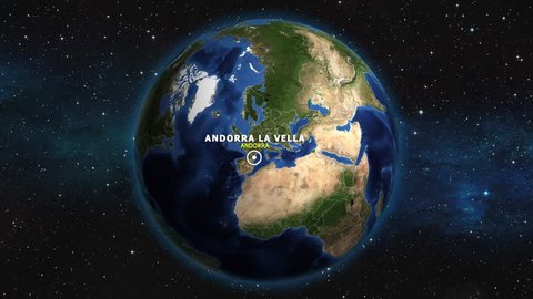 ANDORRA ANDORRA LA VELLA ZOOM IN FROM SPACE