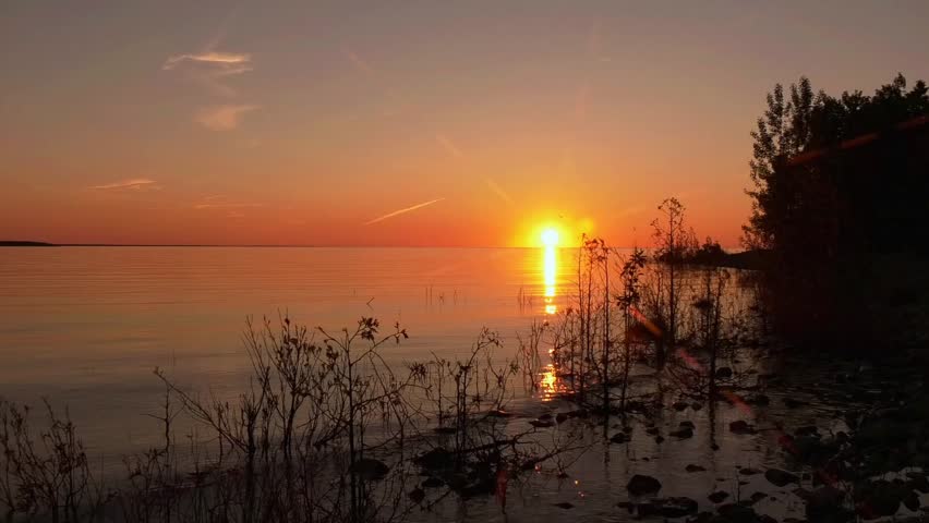 Sunset on North Bay Presque Isle, Michigan