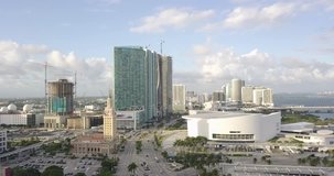 Aerial Drone Video Miami Bayside, Downtown Miami