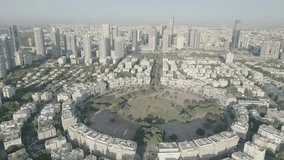 Tel Aviv center  aerial 4k footage raw dlog ungraded flat