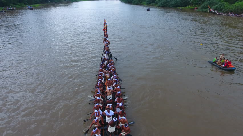 Aerial view Boat Race Kerala India September 6th 2017 