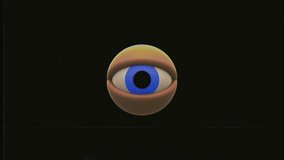 retro VHS TV eye in dollar rain looking around background animation New quality universal vintage dynamic animated colorful joyful nice cool video footage