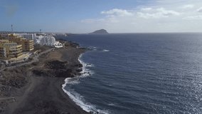 Aerial view of Tenerife island Canary Spain Atlantic ocean drone top view 4K UHD video