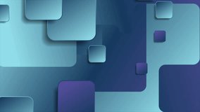 Blue and violet geometric squares abstract motion design. Seamless looping. Video animation Ultra HD 4K 3840x2160