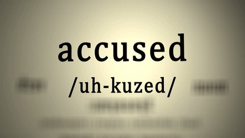This animation includes a definition of the word accused.