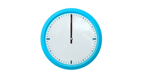 Animated clock counting down 12 hours over 30 seconds. Seamlessly loops. Time lapse. Alpha channel Included.