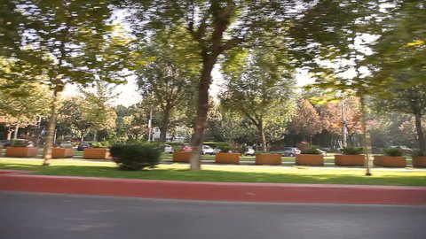 ROMANIA BUCHAREST ? August 30 2016: Titan district main boulevard is one of the greenest in the city