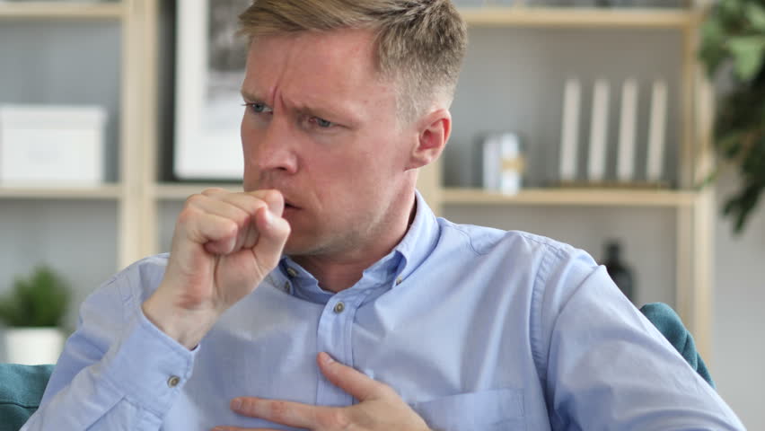 Cough, Portrait of Sick Businessman Coughing at Work | Shutterstock HD Video #1012843193