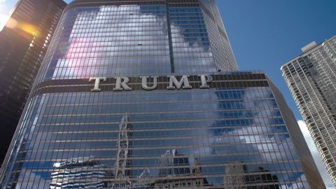 CHICAGO, USA - JUNE 25 2017 Trump International Hotel and Tower downtown in Chicago, Illinois.