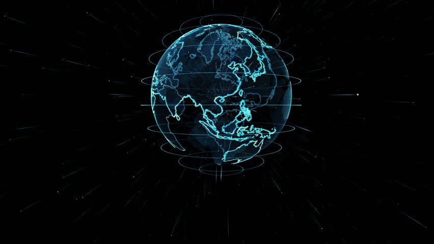 Earth connections, Rotation of glossy planet with glowing particles, Animation of the Earth with bright connections, Aerial, maritime, ground routes and country borders, Abstract world map background | Shutterstock HD Video #1012849790