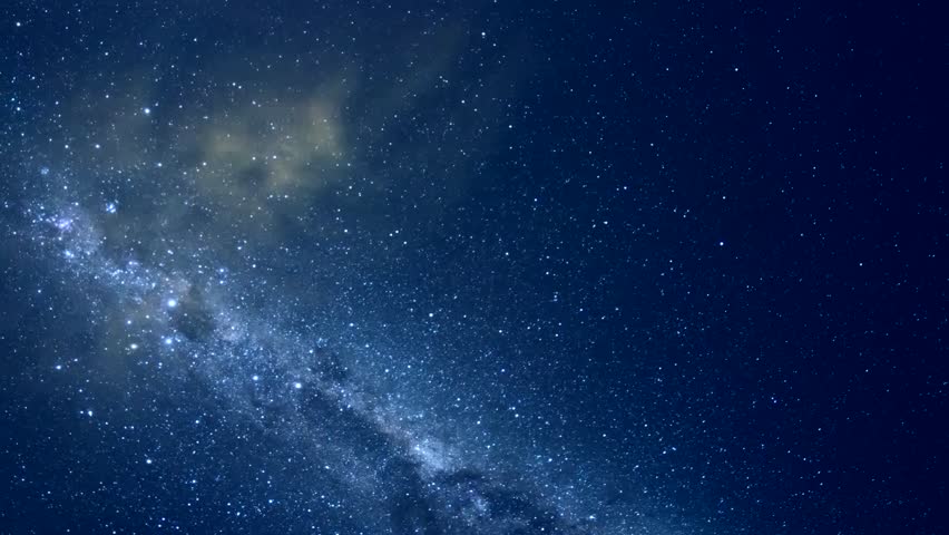 Milky way time lapse in nature night blue sky, galaxy star trails with soft skies, beautiful footage background. | Shutterstock HD Video #1012857191