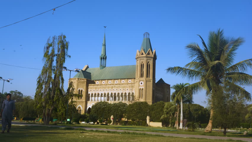 Frere hall of the colonial British empire 1800 century in Karachi Timelapse