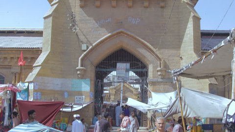 Karachi Empress Market hyperlapse as people purchase things from hawker stalls