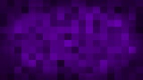Purple motion abstract background colorful pixels flashing and switch. Animation background glowing of mosaic tiles. Moving technologic squares with shine light. Abstract Squares background