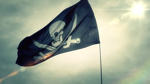 Pirates Jolly Roger Flag Slow-Motion