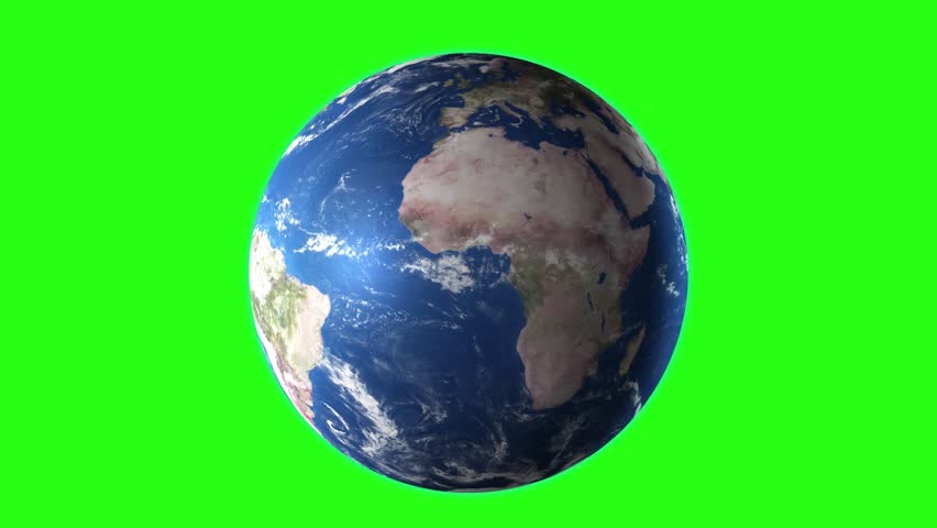 Realistic Earth Rotating, 4K. Perfect for your own background using green screen. High detailed texture Royalty-Free Stock Footage #1012887440