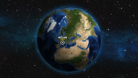 ITALY MILAN ZOOM IN FROM SPACE