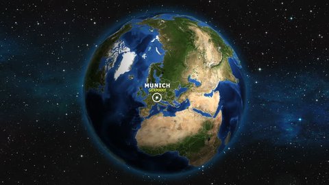 GERMANY MUNICH ZOOM IN FROM SPACE