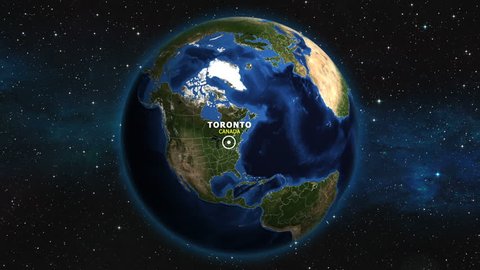 CANADA TORONTO ZOOM IN FROM SPACE