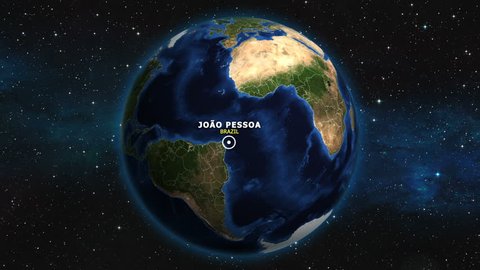 BRAZIL JOAO PESSOA ZOOM IN FROM SPACE