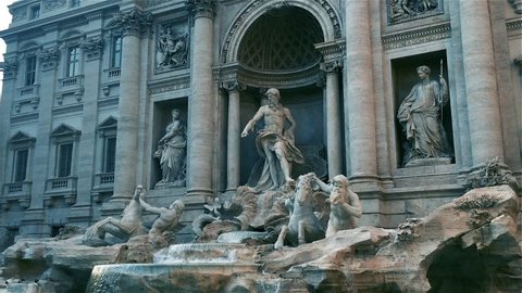 The Trevi Fountain (Fontana Di Trevi), Rome, Italy. Blue Steel Tone.