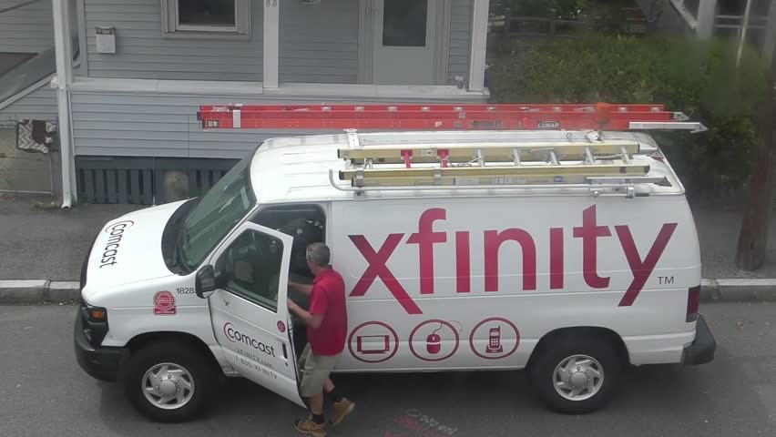 comcast xfinity cable installation repair man Stock Footage Video (100% ...