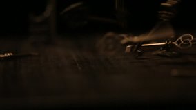 Falling Vintage Skeleton Keys on Rustic Wood. - Powered by Shutterstock - Get 15% off with code: PIKWIZARD15