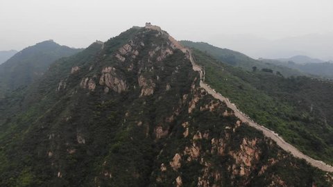 Aerial view of Great wall of China,Beijing,China.