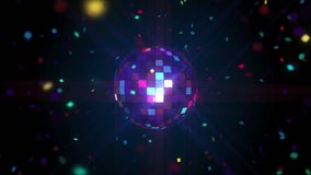 DiscoBall Pixels seamless VJ loop animation for music broadcast TV, night clubs, music videos, LED screens and projectors, glamour and fashion events, jazz, pops, funky and disco party.