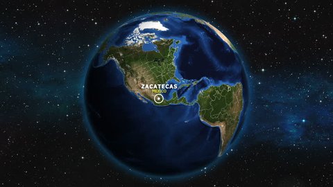 MEXICO ZACATECAS ZOOM IN FROM SPACE