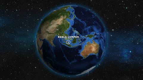 MALAYSIA KUALA LUMPUR ZOOM IN FROM SPACE