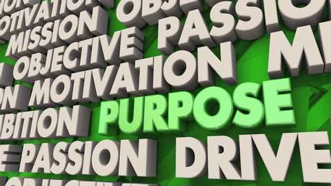 Purpose Mission Goal Objective Word Collage 3d Animation