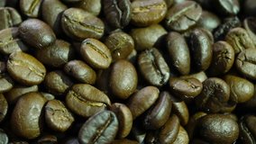 Background video Roasted coffee Slowly spinning