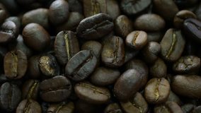 Background video Roasted coffee Slowly spinning