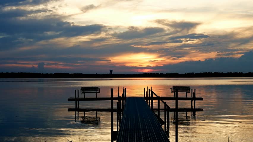 Summer evening at Lake Irving in Bemidji Minnesota at sunset