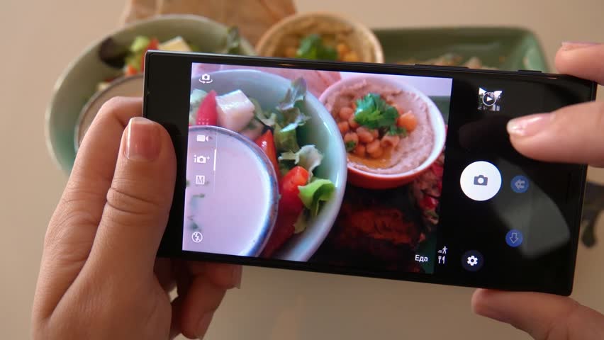 Taking Food Photo of Healthy Vegeterian Dish. Organic Ethical Cuisine