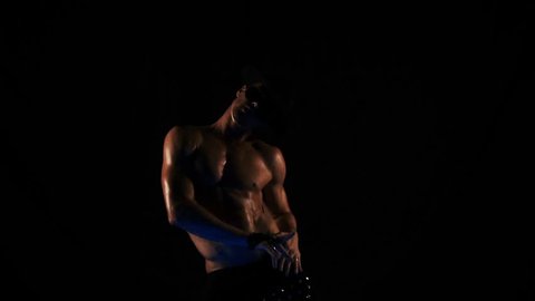 Silhouette Dancing Sexy Man Stock Footage Video (100% Royalty-free