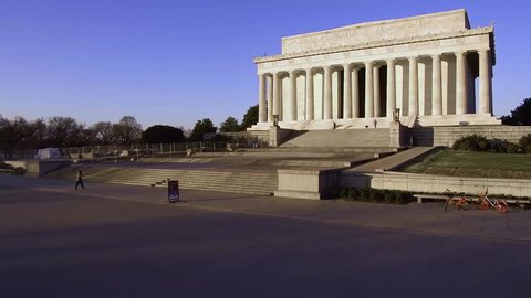 Tracking shot of The Lincoln Memorial in Washington DC