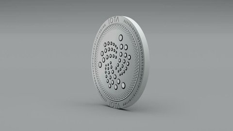 4k iota coin IoT Crypto Currency Logo 3D rotates finance monetary business animation. cg_06165_4k