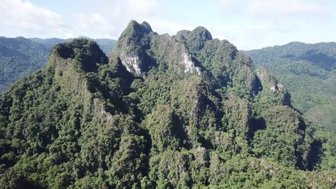 Aerial footage mountain and forest in Thailand 